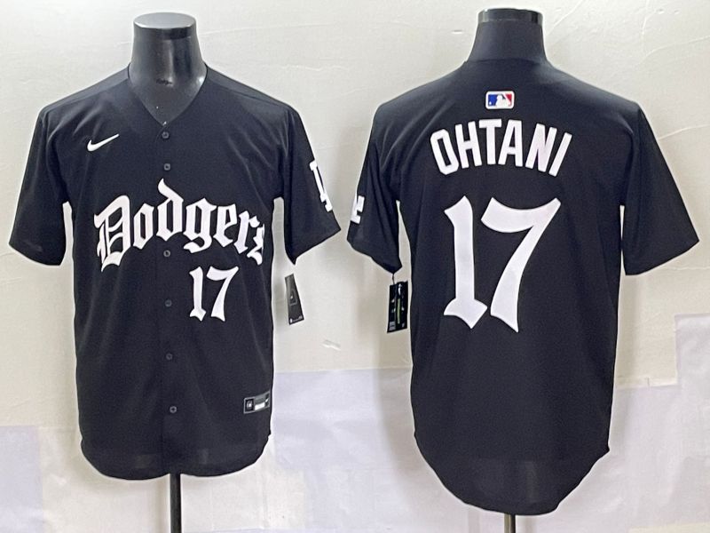 Men 2025 Los Angeles Dodgers #17 Ohtani Black Seventh generation Joint Name Nike MLB Jersey style 8->los angeles dodgers->MLB Jersey